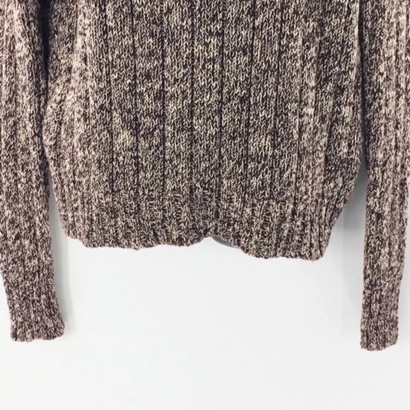 Polo Ralph Lauren Mens Rib Knit Sweater Brown Heather Crewneck Fisherman Sz L - Picture 8 of 10